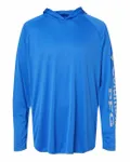 PFG Terminal Tackle™ Hooded Long Sleeve T-Shirt Vivid Blue/ Cool Grey