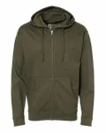 Midweight Full-Zip Hooded Sweatshirt Army Heather