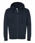 Midweight Full-Zip Hooded Sweatshirt Navy