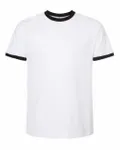 Unisex Fine Jersey Ringer T-Shirt White/ Black