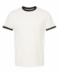 Unisex Fine Jersey Ringer T-Shirt Vintage White/ Black