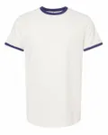 Unisex Fine Jersey Ringer T-Shirt Vintage White/ Inked India