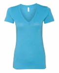 Bella + Canvas Ladies' Triblend Short-Sleeve Deep V-Neck T-Shirt Aqua Triblend