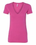 Bella + Canvas Ladies' Triblend Short-Sleeve Deep V-Neck T-Shirt Berry Triblend