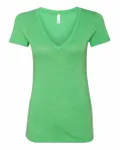 Bella + Canvas Ladies' Triblend Short-Sleeve Deep V-Neck T-Shirt Green Triblend