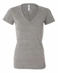 Bella + Canvas Ladies' Triblend Short-Sleeve Deep V-Neck T-Shirt Grey Triblend