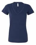 Bella + Canvas Ladies' Triblend Short-Sleeve Deep V-Neck T-Shirt Navy Triblend
