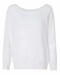 Bella + Canvas Ladies' Sponge Fleece Wide Neck Sweatshirt Solid White Triblend