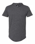 Next Level Apparel Unisex Mock Twist Short Sleeve Hoody T-Shirt BLACK