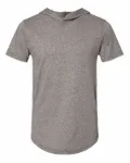 Next Level Apparel Unisex Mock Twist Short Sleeve Hoody T-Shirt Heather Grey