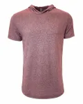 Next Level Apparel Unisex Mock Twist Short Sleeve Hoody T-Shirt Tech Maroon