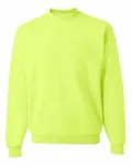 Jerzees Adult Super Sweats NuBlend Fleece Crew SAFETY GREEN