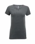 Threadfast Apparel Ladies' Vintage Dye Short-Sleeve V-Neck T-Shirt VINTAGE CHARCOAL