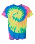 Tie-Dye Youth 5.4 oz. 100% Cotton T-Shirt Neon Rainbow