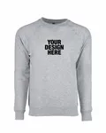 Next Level Apparel Unisex Laguna French Terry Raglan Sweatshirt Heather Gray