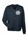 Harriton Men's Pilbloc V-Neck Button Cardigan Sweater DARK NAVY