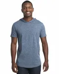 Next Level Apparel Unisex Mock Twist Short Sleeve Hoody T-Shirt Indigo