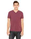 Bella + Canvas Unisex Triblend V-Neck T-Shirt Maroon Triblend