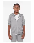 Bella + Canvas Youth Sponge Fleece Full-Zip Hooded Sweatshirt Athletic Heather