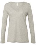 Bella + Canvas Ladies' Flowy Long-Sleeve V-Neck Athletic Heather