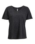 Threadfast Apparel Ladies' Triblend Fleck Short-Sleeve V-Neck T-Shirt Black Fleck