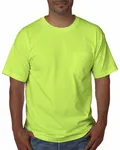 Bayside Adult Short-Sleeve T-Shirt with Pocket Lime Green