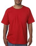 Bayside Adult Short-Sleeve T-Shirt with Pocket RED
