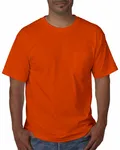Bayside Adult Short-Sleeve T-Shirt with Pocket Bright Orange