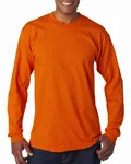 Bayside Adult 6.1 oz., 100% Cotton Long Sleeve T-Shirt Bright Orange