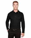 Devon & Jones CrownLux Performance Men's Tall Plaited Long Sleeve Polo BLACK