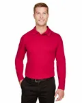 Devon & Jones CrownLux Performance Men's Tall Plaited Long Sleeve Polo RED