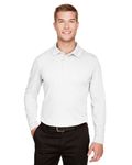 Devon & Jones CrownLux Performance Men's Tall Plaited Long Sleeve Polo WHITE