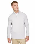 Devon & Jones CrownLux Performance Men's Clubhouse Micro-Stripe Quarter-Zip SILVER