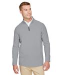 Devon & Jones CrownLux Performance Men's Clubhouse Micro-Stripe Quarter-Zip BLACK