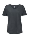 Threadfast Apparel Ladies' Triblend Fleck Short-Sleeve V-Neck T-Shirt Charcoal Fleck