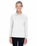 Harriton Ladies' Advantage Snag Protection Plus Long-Sleeve Tactical Polo WHITE