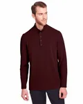 North End Men's JAQ Snap-Up Stretch Performance Pullover Burgundy