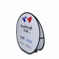 An oval sign stands against a white background, displaying 'I love Breakthrough TOUR,' logos of Thermo Fisher Scientific and China CDC, and additional text.