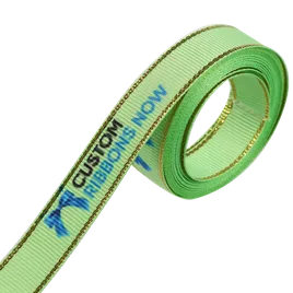 Metallic Edge Grosgrain Ribbon - Custom Patch