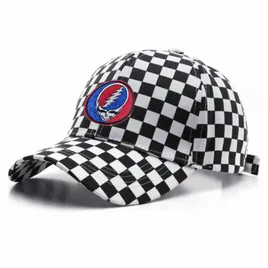 Two Tone Checkered Cotton Cap - Custom Patch