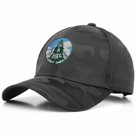 Dark Camou Polyester Baseball Cap - Custom Patch
