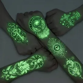 Glow Tattoos with Colorful Imprint - Custom Patch