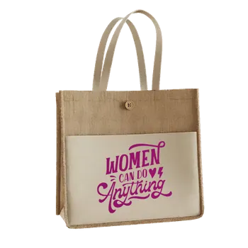 Jute Tote Bags - Custom Patch