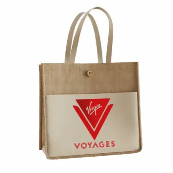 Jute Tote Bags - Custom Patch