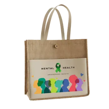 Jute Tote Bags - Custom Patch