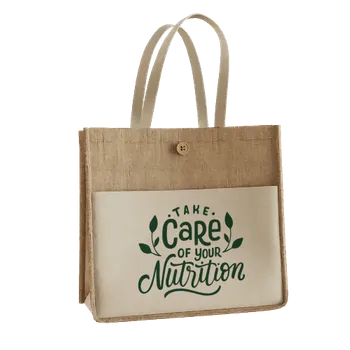 Jute Tote Bags - Custom Patch