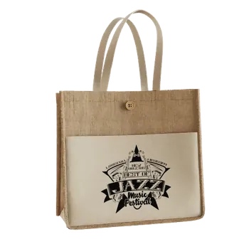 Jute Tote Bags - Custom Patch