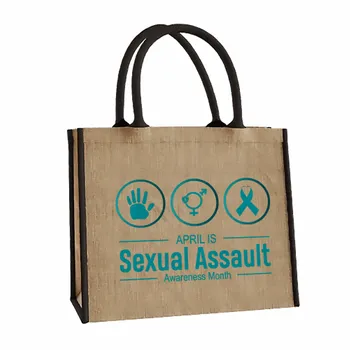 Jute Tote Bags - Custom Patch