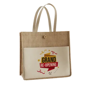 Jute Tote Bags - Custom Patch