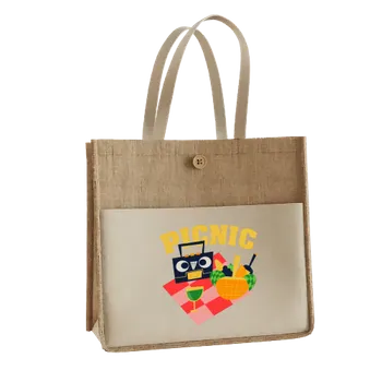 Jute Tote Bags - Custom Patch